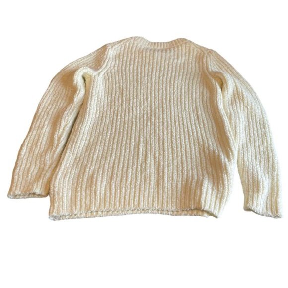 Talbots Chenille Sweater Womens Medium Off White Classic Chunky Preppy Knit NEW - Picture 3 of 9